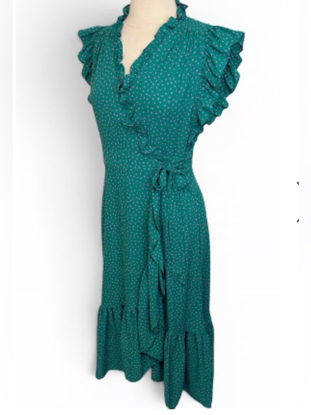 NWOT Kate Spade Poolside Ruffle Dot Wrap Dress Sz 2 - Picture 7 of 11